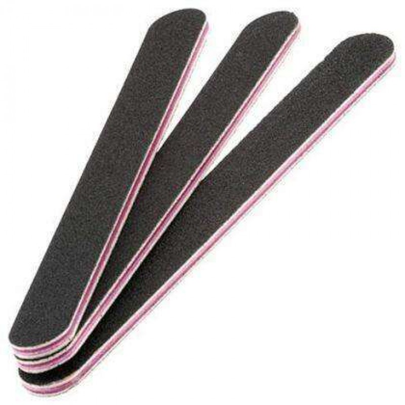 Cre8tion Nail Files REGULAR BLACK Sand, Grit 100.180, 40pks/case, 50pcs/pack, 07003